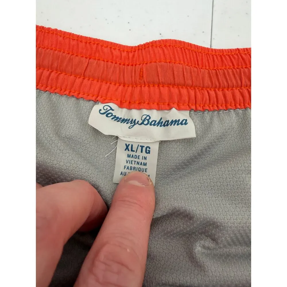 NWT Tommy Bahama Naples Circuit Bird of Paradise Red/Orange Swim Trunks Size XL
